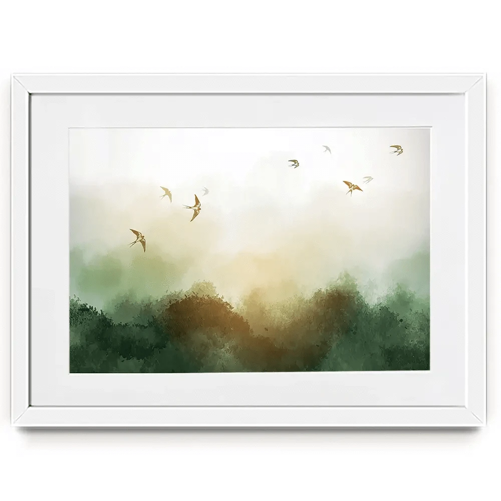 Birds Flying High Framed Art Print Birds Flying High Framed Art Print wall art product Elina Li / Shutterstock