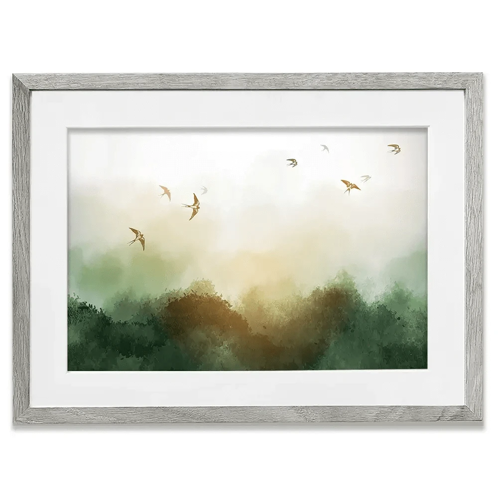Birds Flying High Framed Art Print Birds Flying High Framed Art Print wall art product Elina Li / Shutterstock