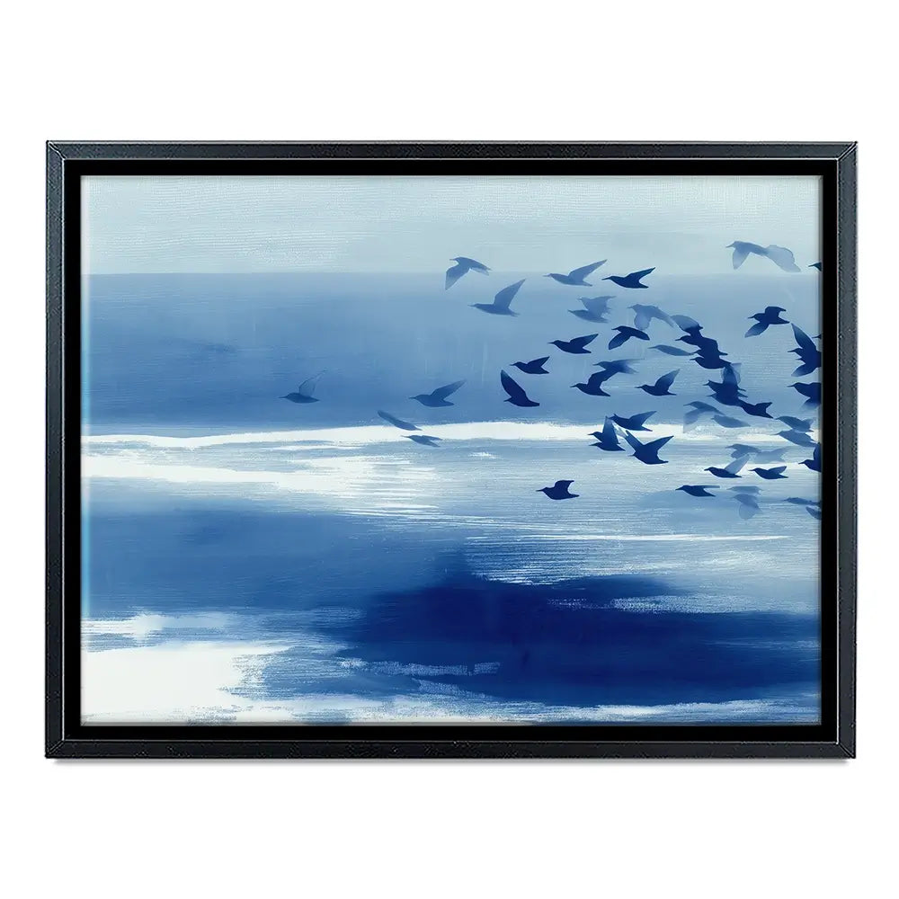 Birds In Blue Wind Canvas Print Birds In Blue Wind Canvas Print wall art product Chromatic Storm Studio