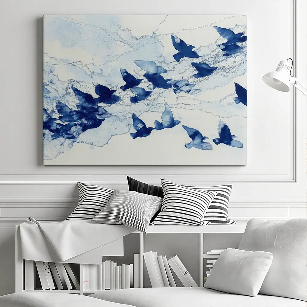 Birds In Flight Canvas Print Birds In Flight Canvas Print wall art product Chromatic Storm Studio