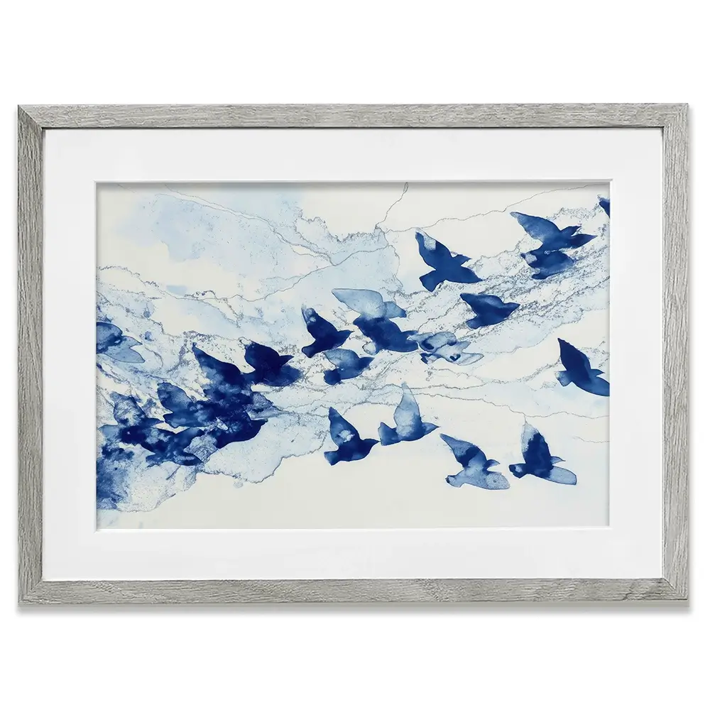 Birds In Flight Framed Art Print Birds In Flight Framed Art Print wall art product Chromatic Storm Studio