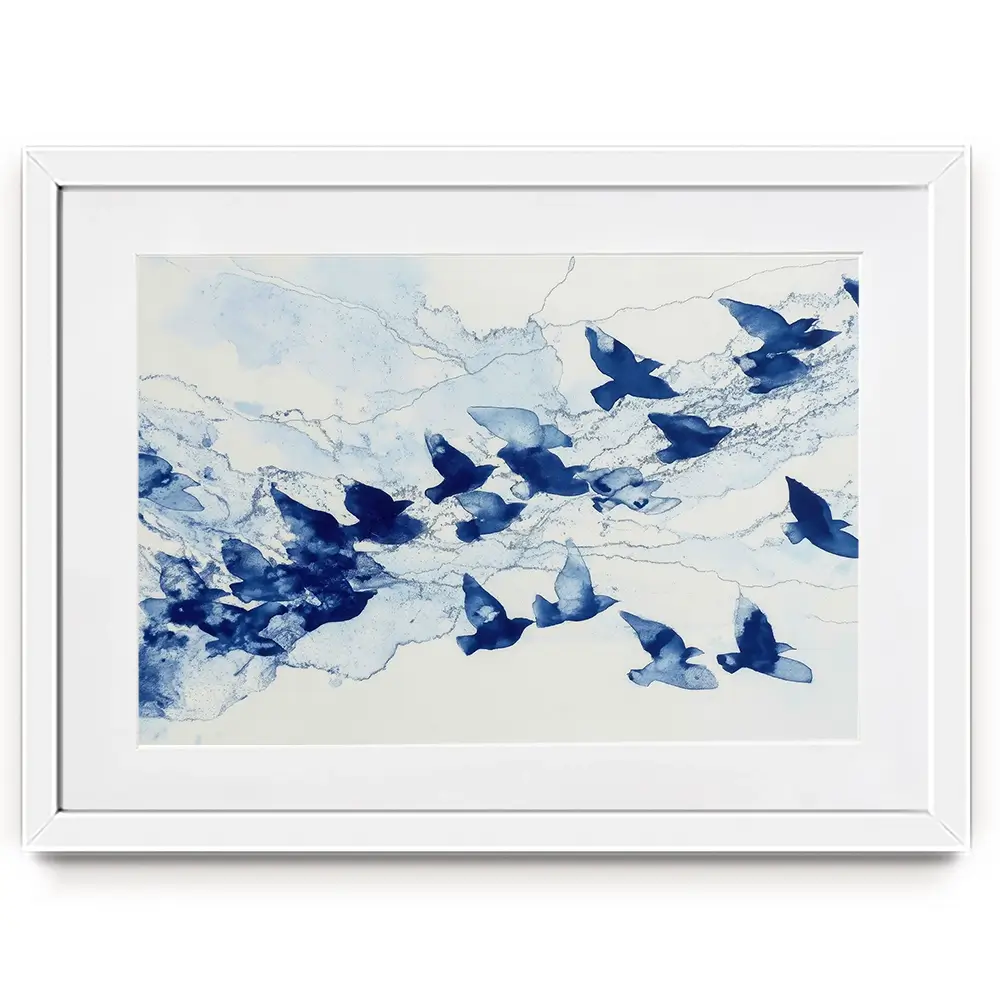 Birds In Flight Framed Art Print Birds In Flight Framed Art Print wall art product Chromatic Storm Studio