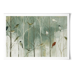 Birds In The Winter Wood Art Print Birds In The Winter Wood Art Print wall art product Chromatic Storm Studio