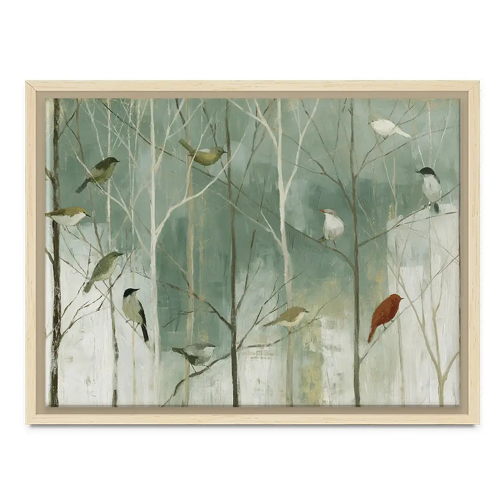 Birds In The Winter Wood Canvas Print Birds In The Winter Wood Canvas Print wall art product Chromatic Storm Studio