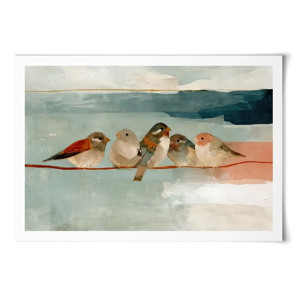 Birds On A Wire Art Print Birds On A Wire Art Print wall art product Chromatic Storm Studio