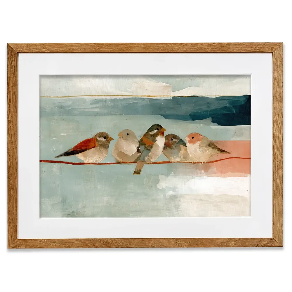 Birds On A Wire Framed Art Print Birds On A Wire Framed Art Print wall art product Chromatic Storm Studio
