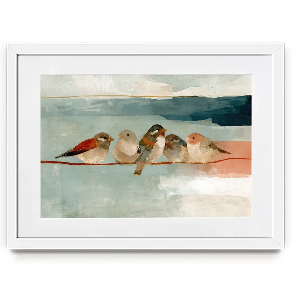 Birds On A Wire Framed Art Print Birds On A Wire Framed Art Print wall art product Chromatic Storm Studio