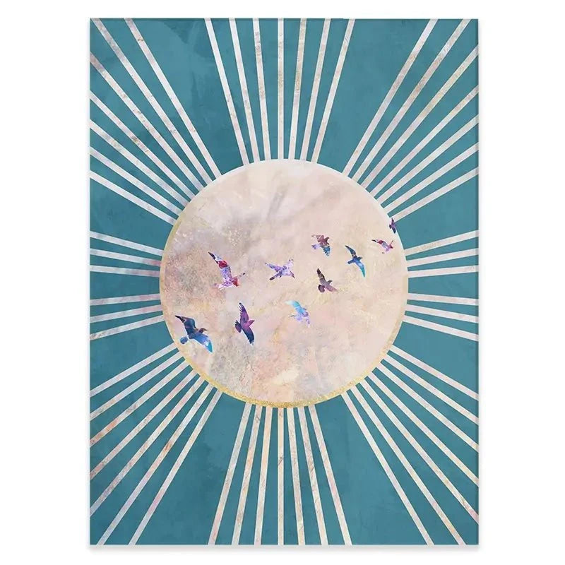 Birds Sun Boho Canvas Print Birds Sun Boho Canvas Print wall art product Sarah Manovski