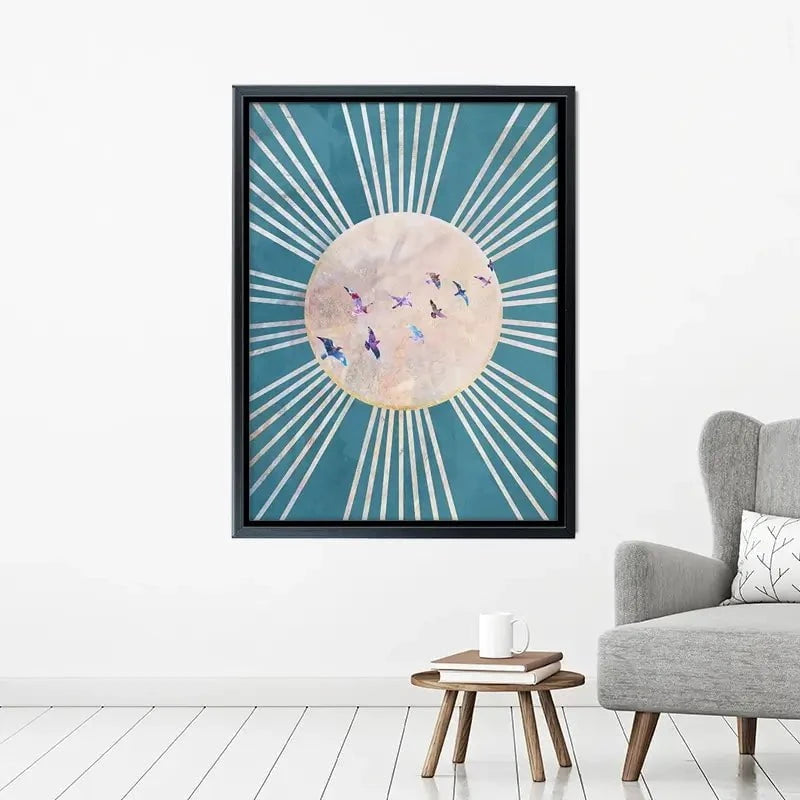 Birds Sun Boho Canvas Print Birds Sun Boho Canvas Print wall art product Sarah Manovski
