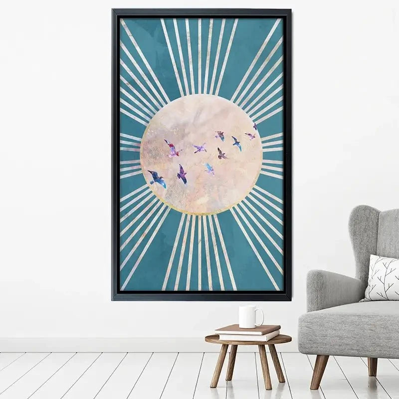 Birds Sun Boho Canvas Print Birds Sun Boho Canvas Print wall art product Sarah Manovski