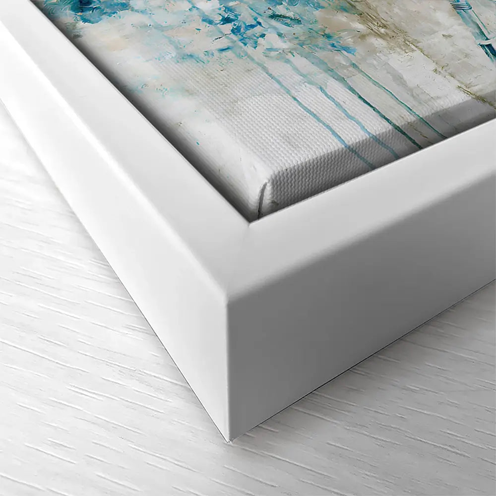 Bistro Table Under Striped Awning Square Canvas Print Bistro Table Under Striped Awning Square Canvas Print wall art product Chromatic Storm Studio