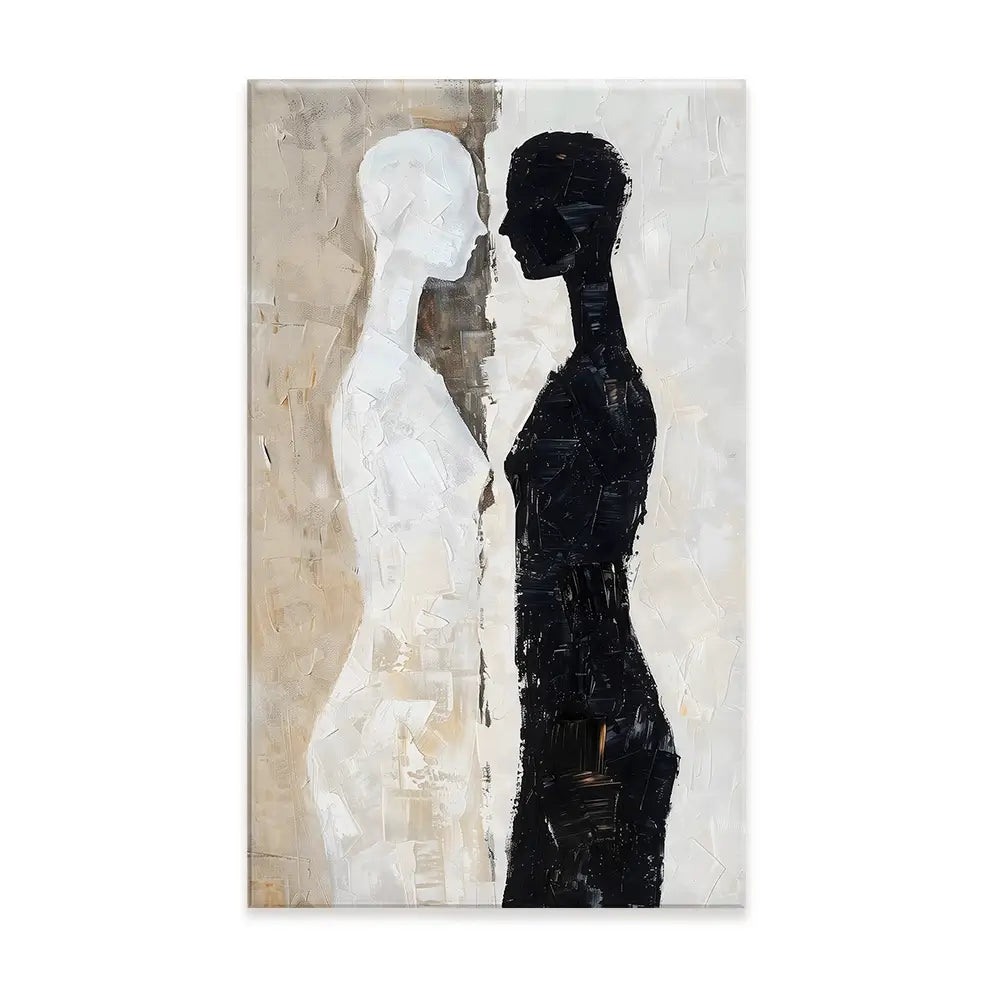 Black And Beige Figures Canvas Print Black And Beige Figures Canvas Print wall art product LSR Design Studio - Independent