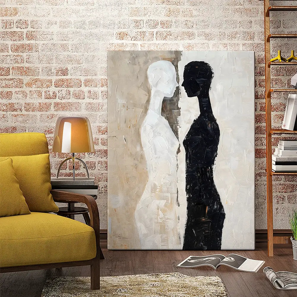 Black And Beige Figures Canvas Print Black And Beige Figures Canvas Print wall art product LSR Design Studio - Independent