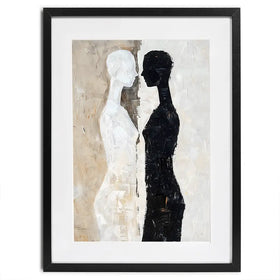 Black And Beige Figures Framed Art Print Black And Beige Figures Framed Art Print wall art product LSR Design Studio - Independent