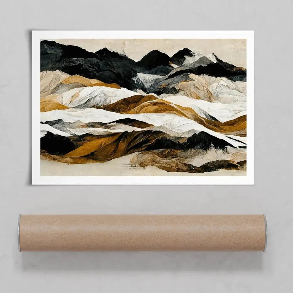Black And Ochre Mountains Art Print Black And Ochre Mountains Art Print wall art product Treechild