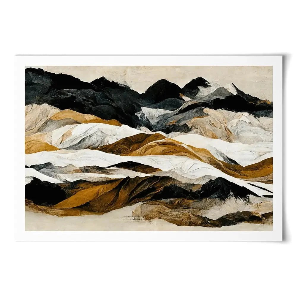 Black And Ochre Mountains Art Print Black And Ochre Mountains Art Print wall art product Treechild