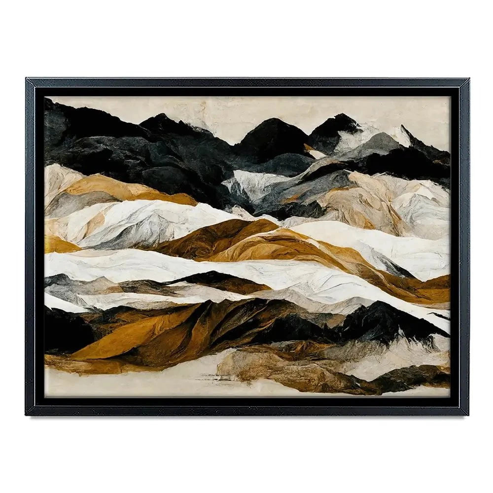 Black And Ochre Mountains Canvas Print Black And Ochre Mountains Canvas Print wall art product Treechild