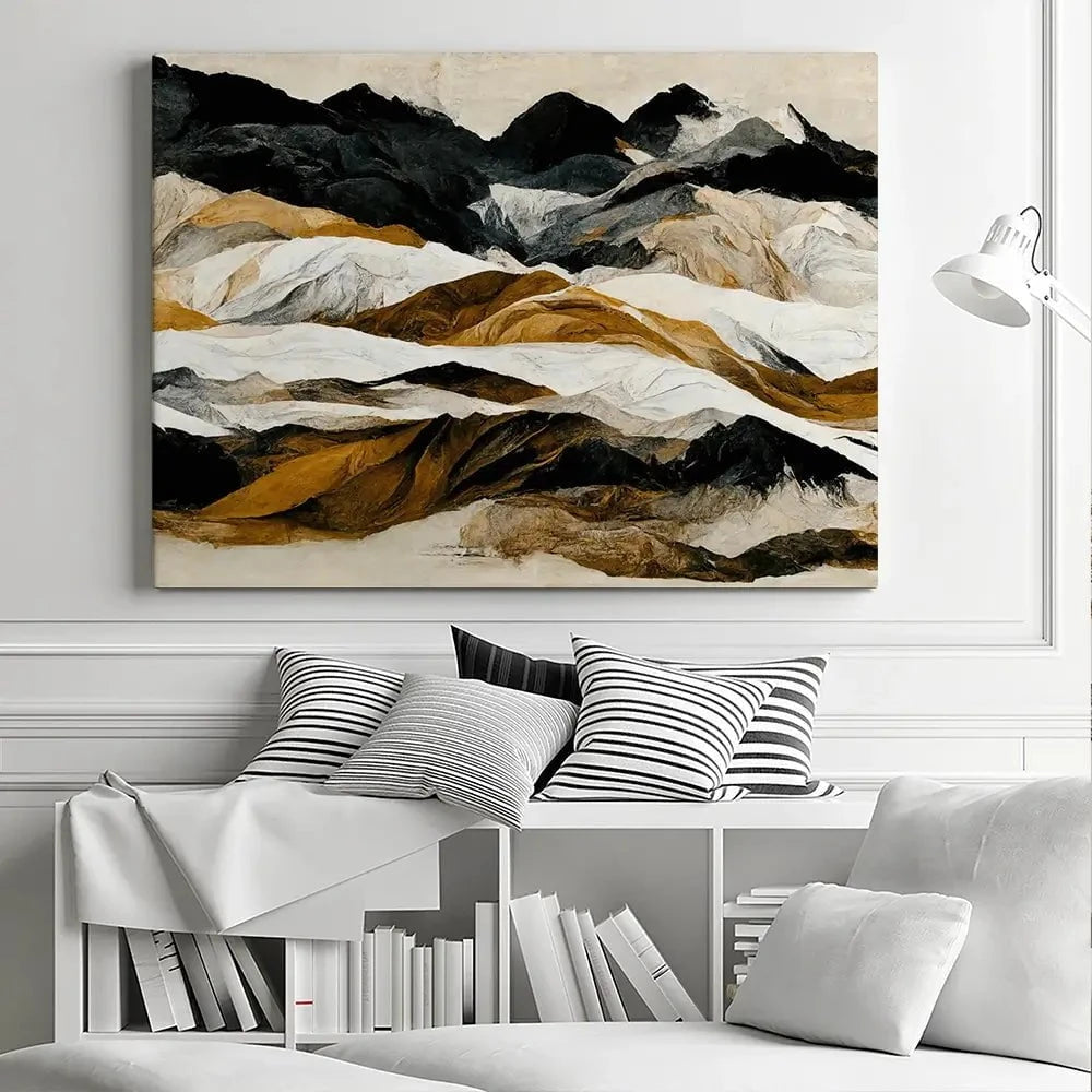 Black And Ochre Mountains Canvas Print Black And Ochre Mountains Canvas Print wall art product Treechild