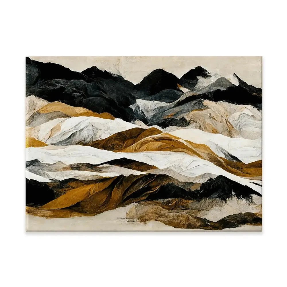 Black And Ochre Mountains Canvas Print Black And Ochre Mountains Canvas Print wall art product Treechild