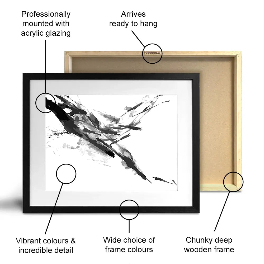 Black And White Abstract Framed Art Print Black And White Abstract Framed Art Print wall art product shooarts / Shutterstock