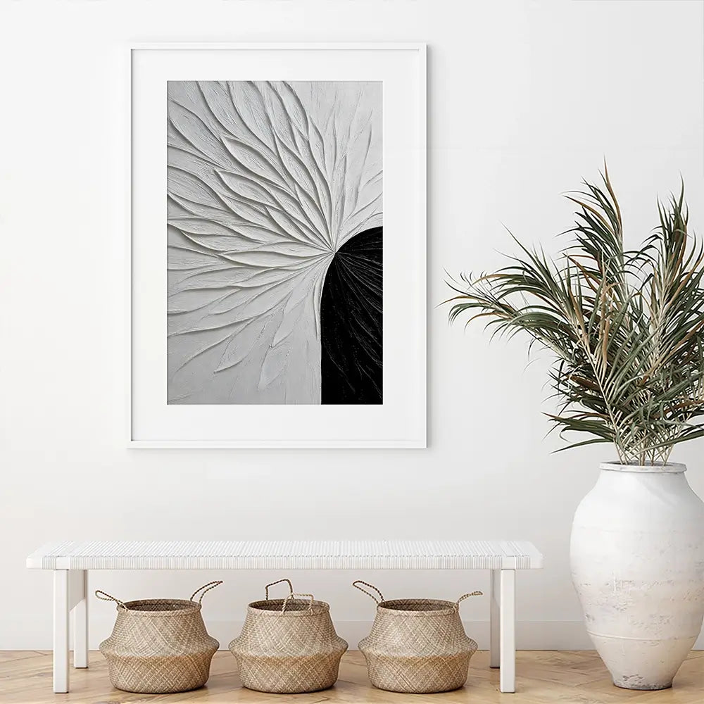 Black And White Floral Framed Art Print Black And White Floral Framed Art Print wall art product LSR Design Studio - Independent