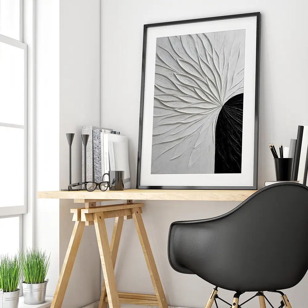 Black And White Floral Framed Art Print Black And White Floral Framed Art Print wall art product LSR Design Studio - Independent