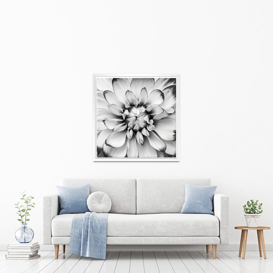 Black And White Flower Square Canvas Print wall art product Annmarie Young / Shutterstock