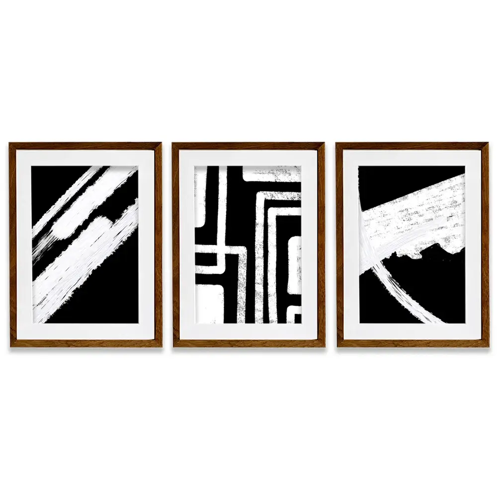Black And White Framed Art Print Trio Black And White Framed Art Print Trio wall art product Yuli Saputra