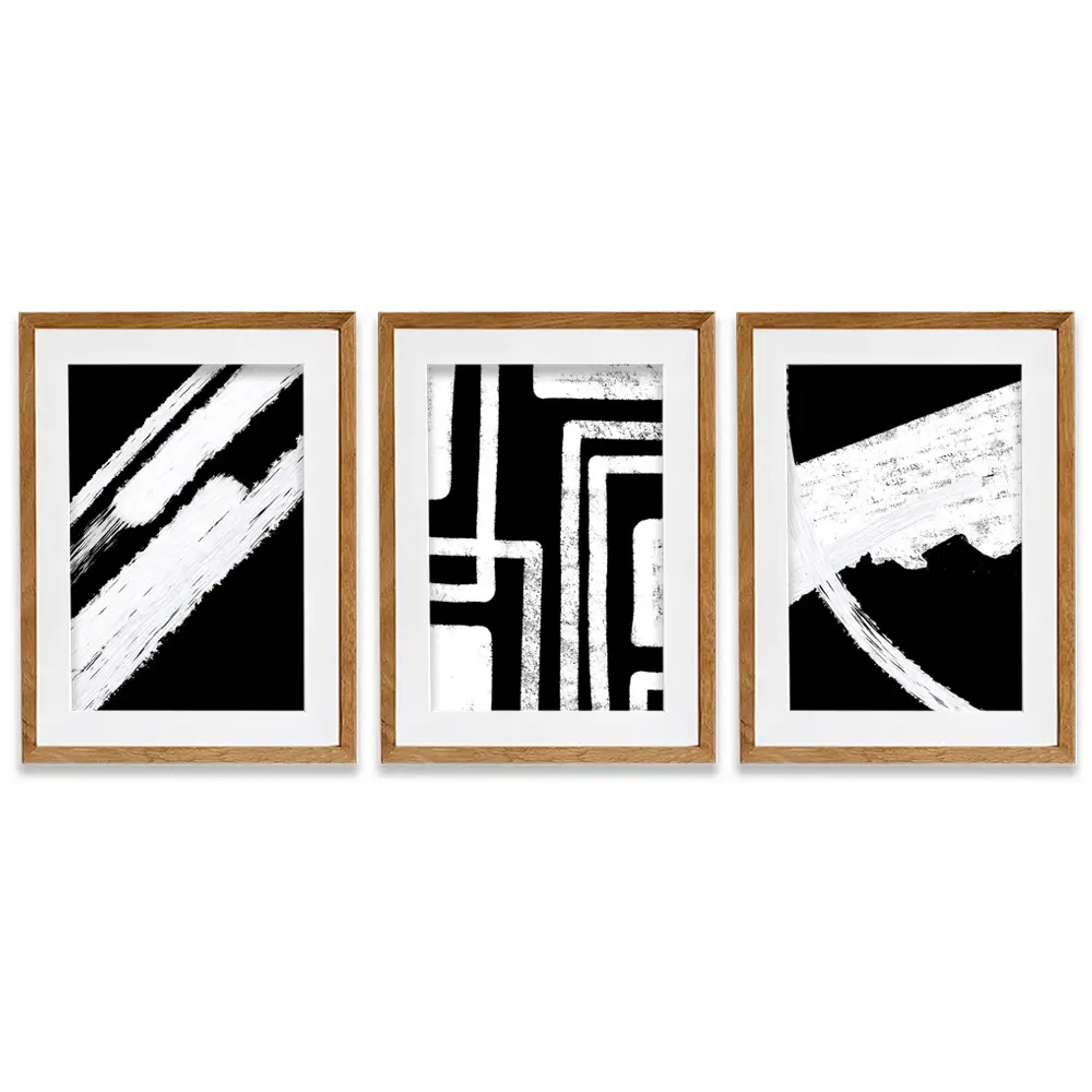 Black And White Framed Art Print Trio Black And White Framed Art Print Trio wall art product Yuli Saputra