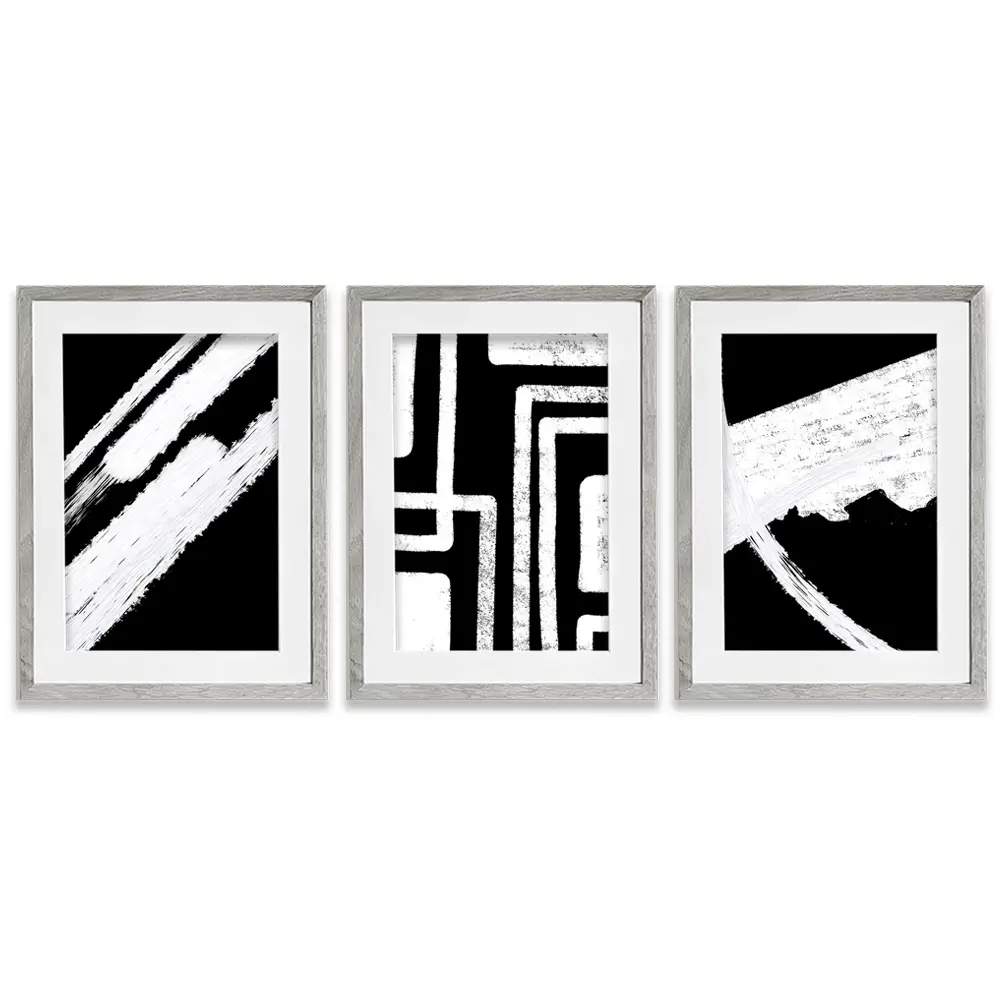 Black And White Framed Art Print Trio Black And White Framed Art Print Trio wall art product Yuli Saputra