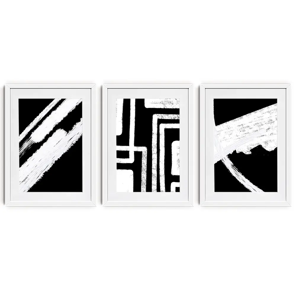 Black And White Framed Art Print Trio Black And White Framed Art Print Trio wall art product Yuli Saputra