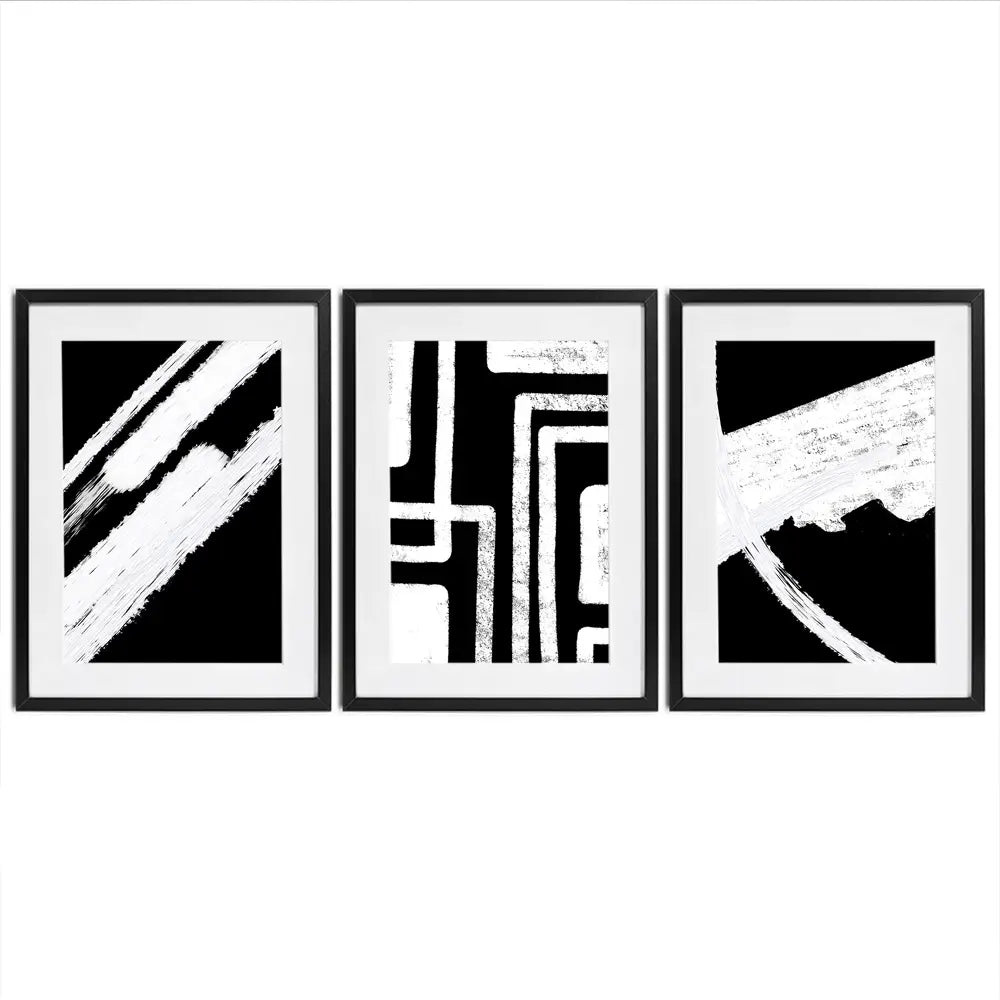 Black And White Framed Art Print Trio Black And White Framed Art Print Trio wall art product Yuli Saputra