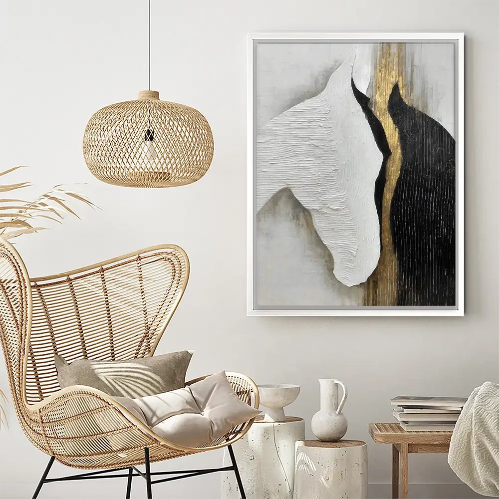 Black And White Horses Canvas Print Black And White Horses Canvas Print wall art product LSR Design Studio - Independent