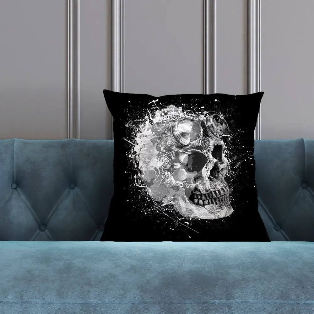 Black And White Skull Cushion Black And White Skull Cushion wall art product Aimee Linzi
