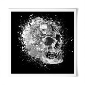Black And White Skull Square Art Print Black And White Skull Square Art Print wall art product Aimee Linzi