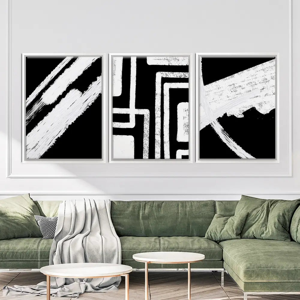 Black And White Trio Canvas Print Black And White Trio Canvas Print wall art product Yuli Saputra