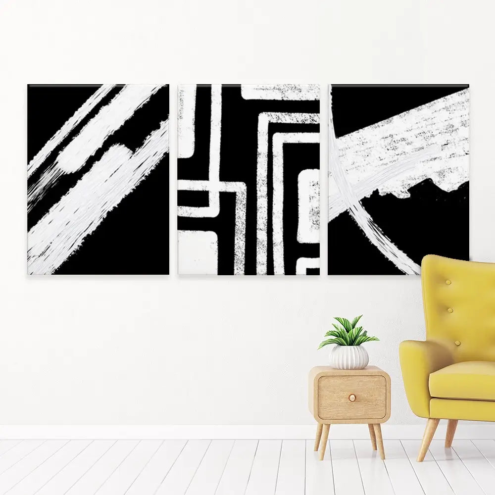 Black And White Trio Canvas Print Black And White Trio Canvas Print wall art product Yuli Saputra