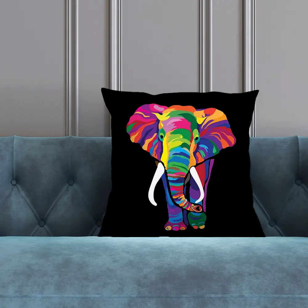 Black Colourful Elephant Cushion Black Colourful Elephant Cushion wall art product Denel / Shutterstock