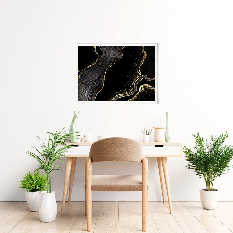 Black Marble Art Print wall art product / Shutterstock