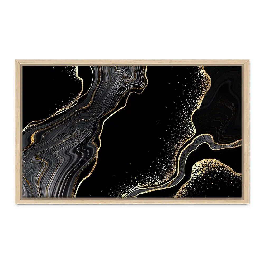 Black Marble Canvas Print Black Marble Canvas Print wall art product wacomka / Shutterstock