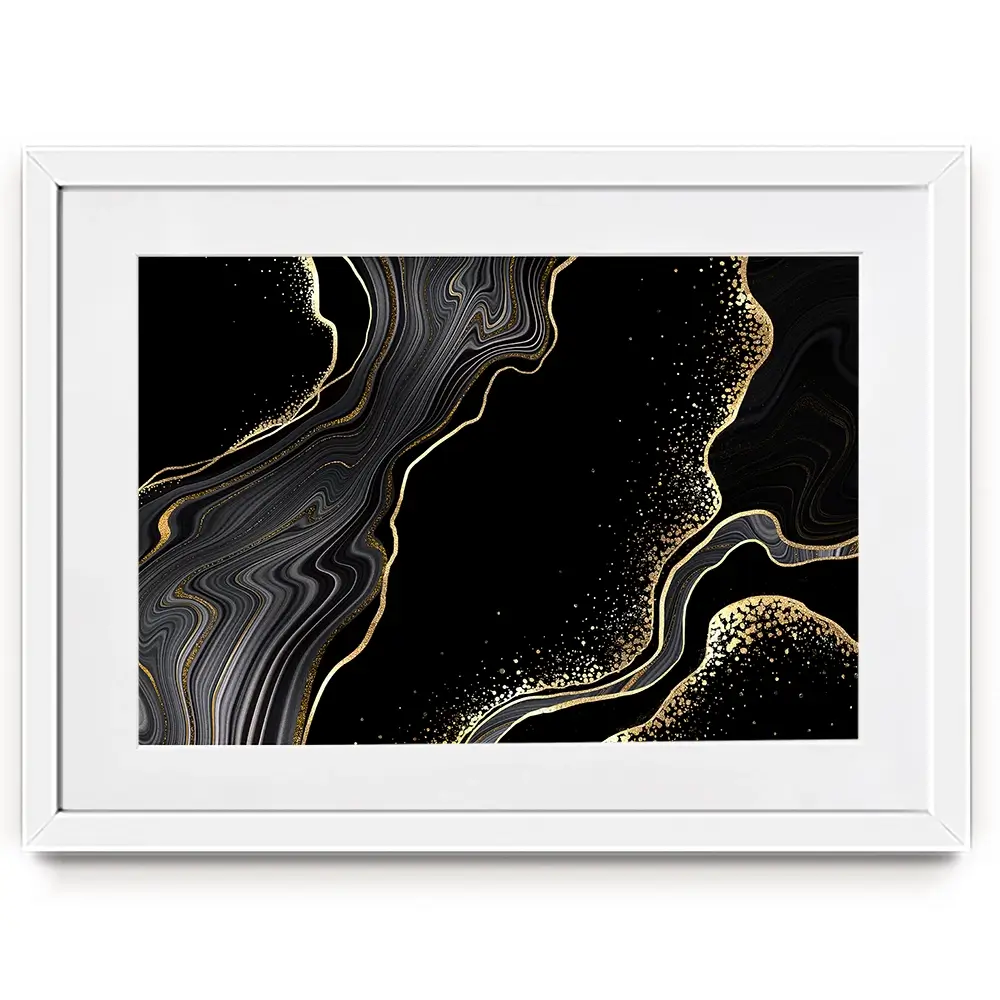 Black Marble Framed Art Print Black Marble Framed Art Print wall art product wacomka / Shutterstock