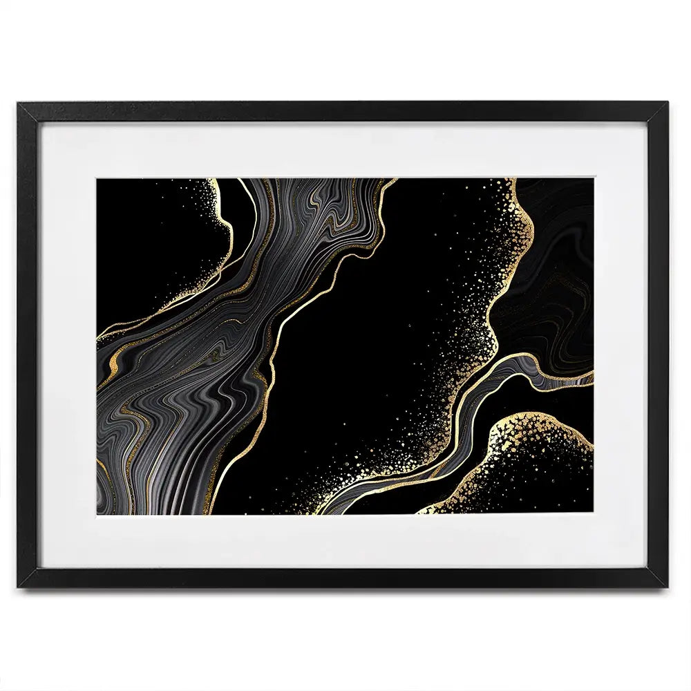 Black Marble Framed Art Print Black Marble Framed Art Print wall art product wacomka / Shutterstock