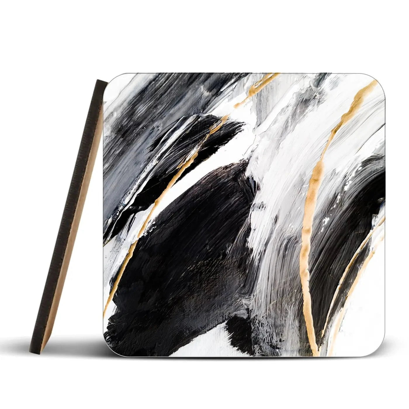 Black White And Grey Coaster Set Black White And Grey Coaster Set | Black White And Grey  Art Coasters wall art product Adelina ART / Shutterstock