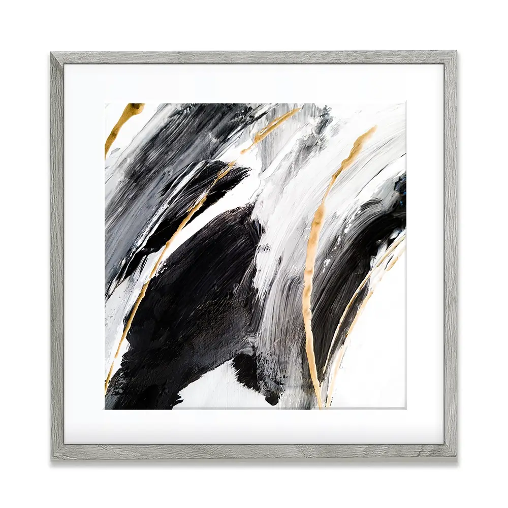 Black White And Grey Square Framed Art Print Black White And Grey Square Framed Art Print wall art product Adelina ART / Shutterstock
