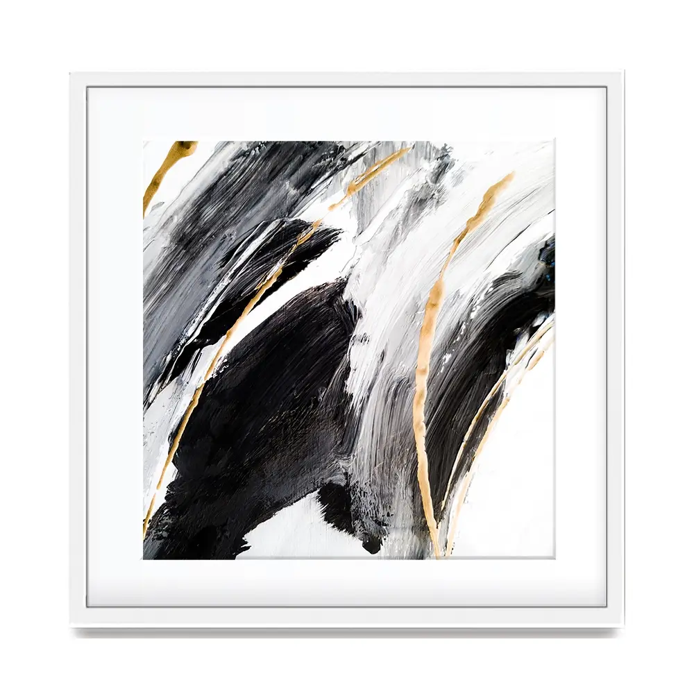 Black White And Grey Square Framed Art Print Black White And Grey Square Framed Art Print wall art product Adelina ART / Shutterstock