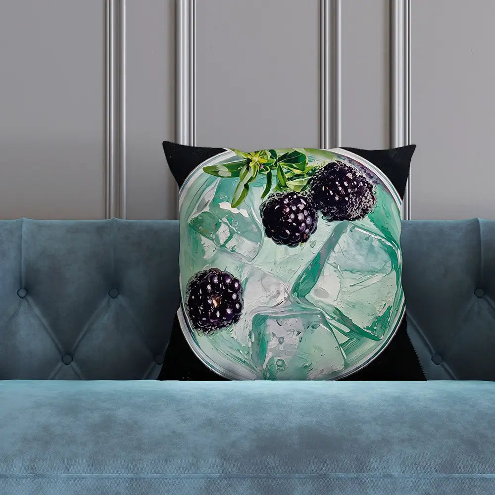 Blackberry And Elderflower Spritz Cocktail Cushion Blackberry And Elderflower Spritz Cocktail Cushion wall art product David Alexander Elder