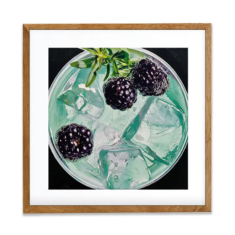 Blackberry And Elderflower Spritz Cocktail Square Framed Art Print Blackberry And Elderflower Spritz Cocktail Square Framed Art Print wall art product David Alexander Elder