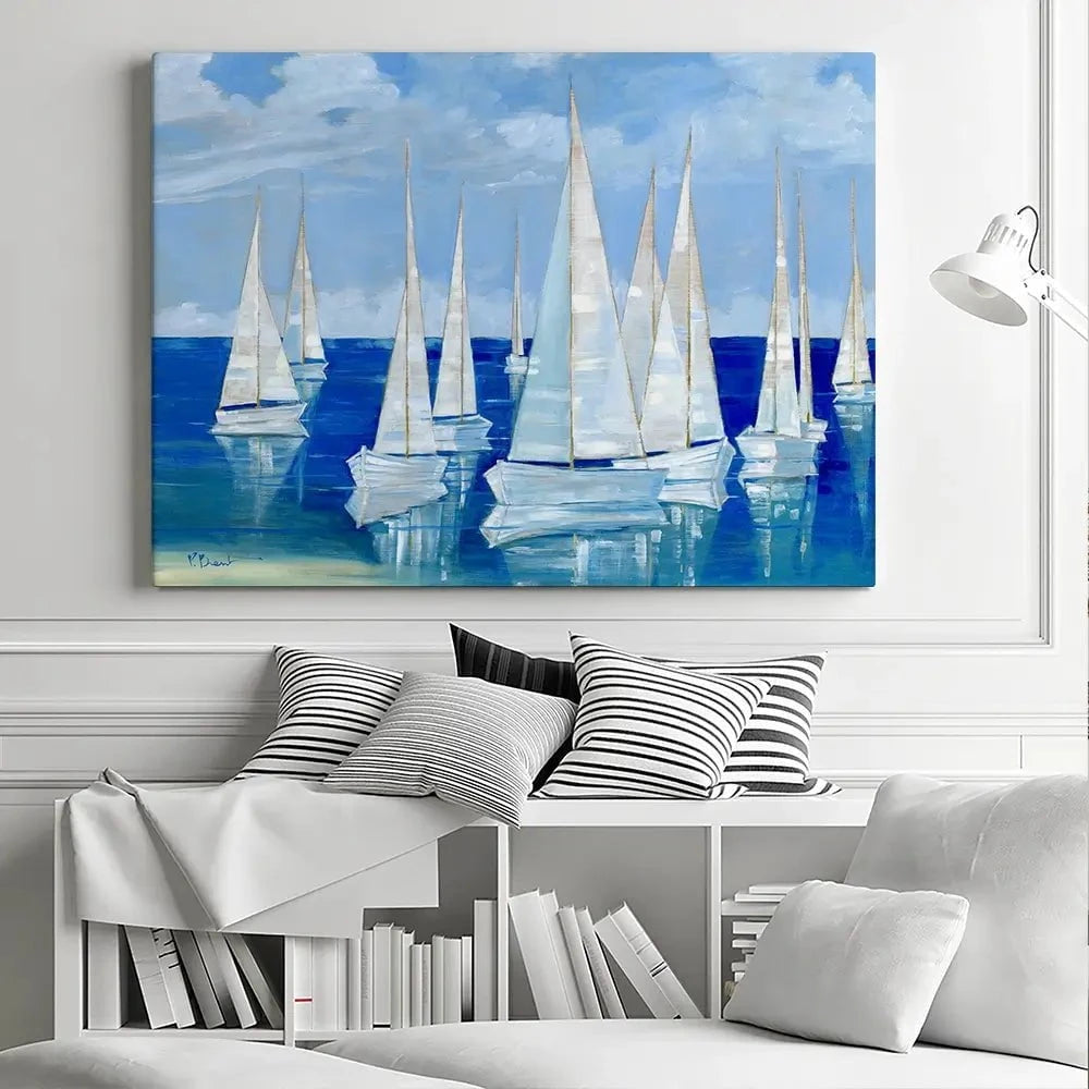 Blanco Beach Sailboats Canvas Print Blanco Beach Sailboats Canvas Print wall art product Paul Brent - Independent