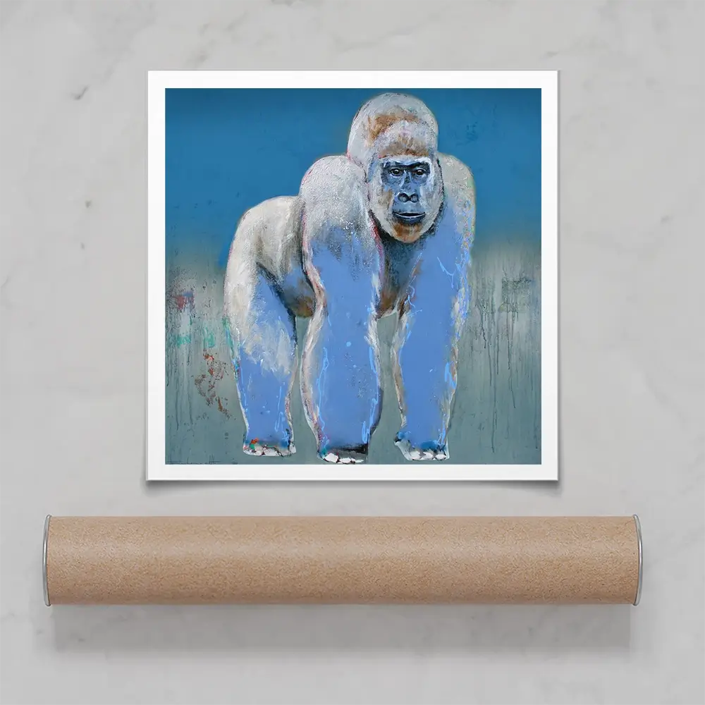 Bleu Monkey Square Art Print Bleu Monkey Square Art Print wall art product Studio Paint-Ing