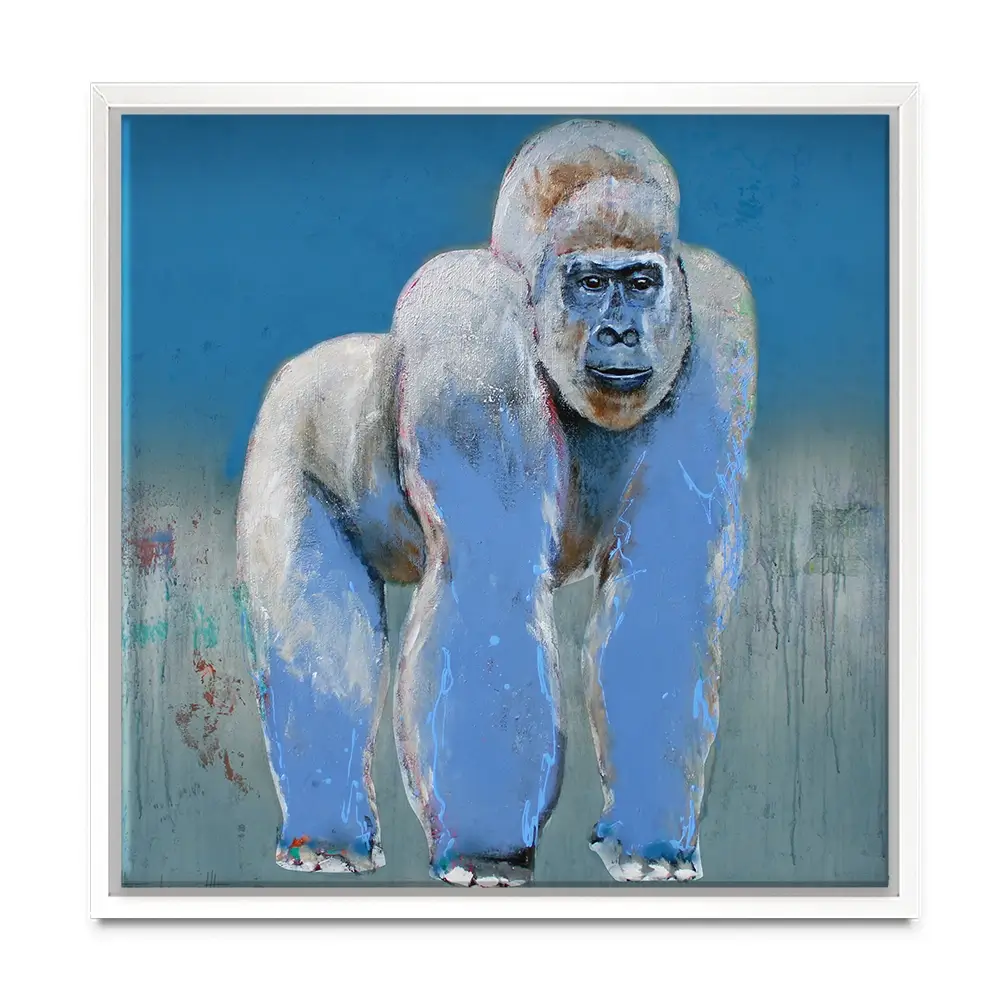 Bleu Monkey Square Canvas Print Bleu Monkey Square Canvas Print wall art product Studio Paint-Ing
